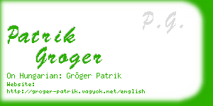 patrik groger business card